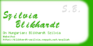 szilvia blikhardt business card